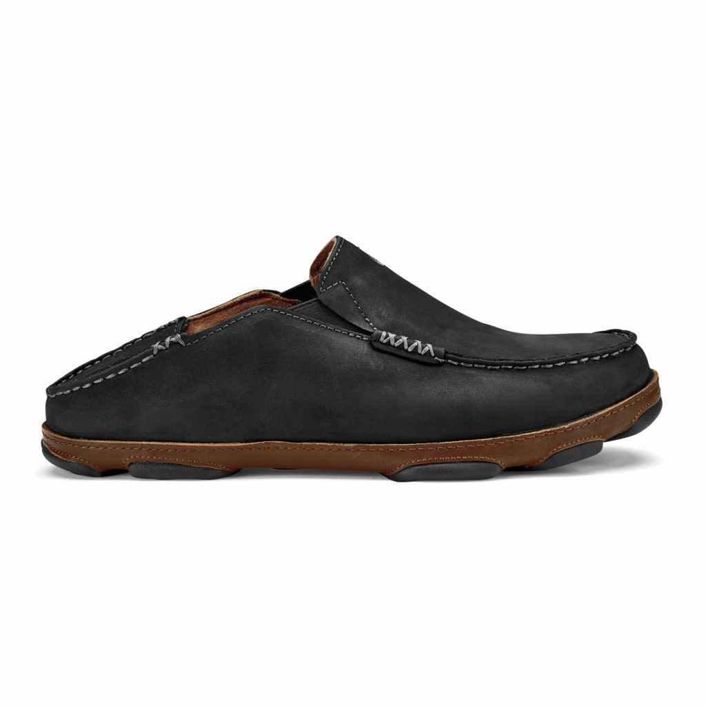 Olukai Men's Moloa Slip On Shoe - Black / Toffee US316-428